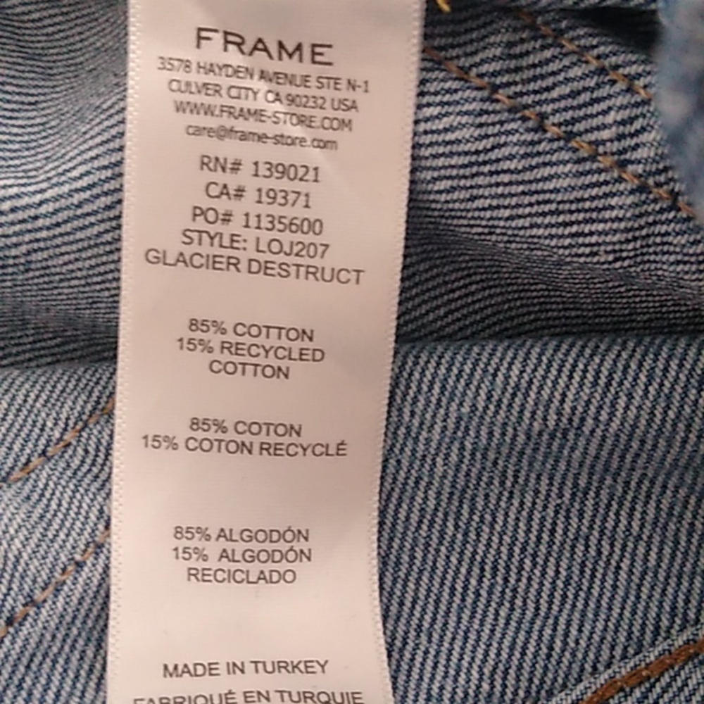 FRAME Women’s Le Original High rise Distressed Button fly Jeans sz 25 light wash - Picture 16 of 16